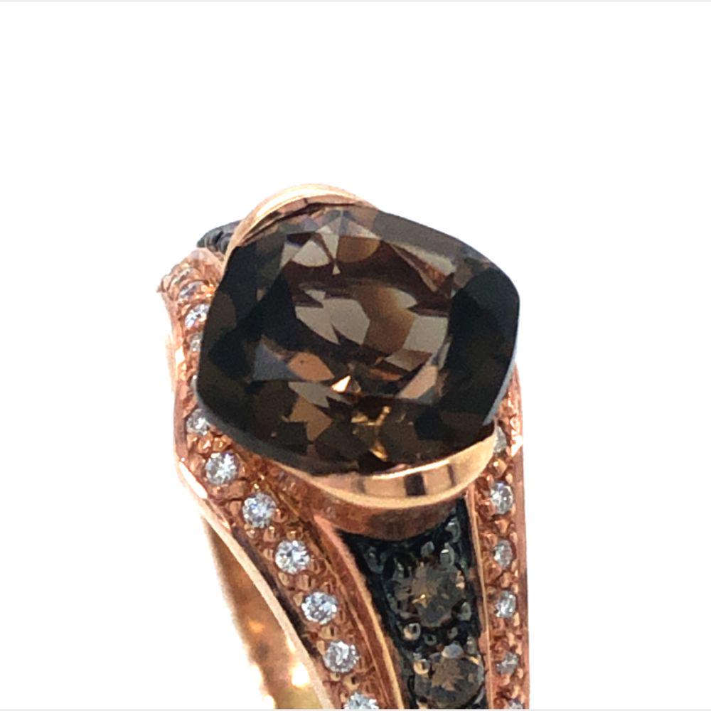 LeVian Smoky Topaz Fancy Brown and white Diamond Ring. (1 of 6)