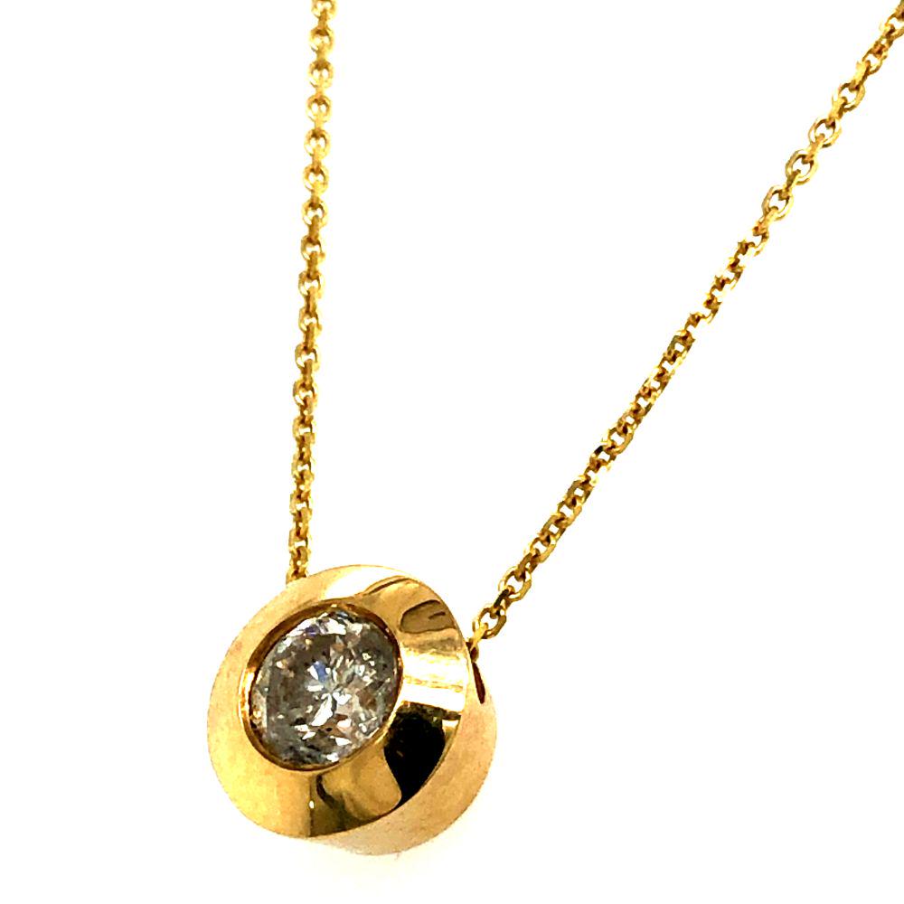 Bezel-Set Diamond Slide Pendant Necklace (1 of 6)