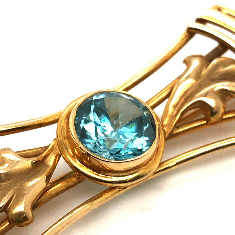 Blue Zircon Vintage Brooch Pin (1 of 4)