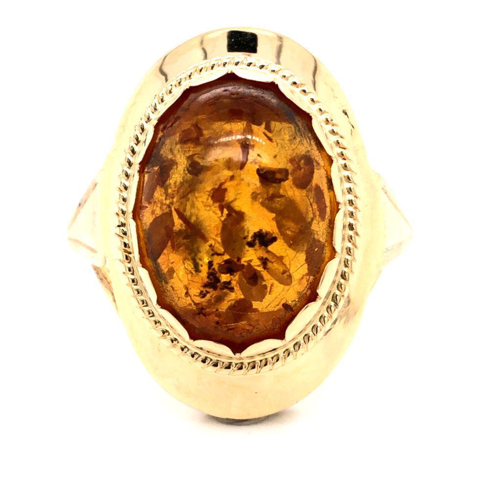 Russian Amber and Yellow Gold Ring (1 of 5)