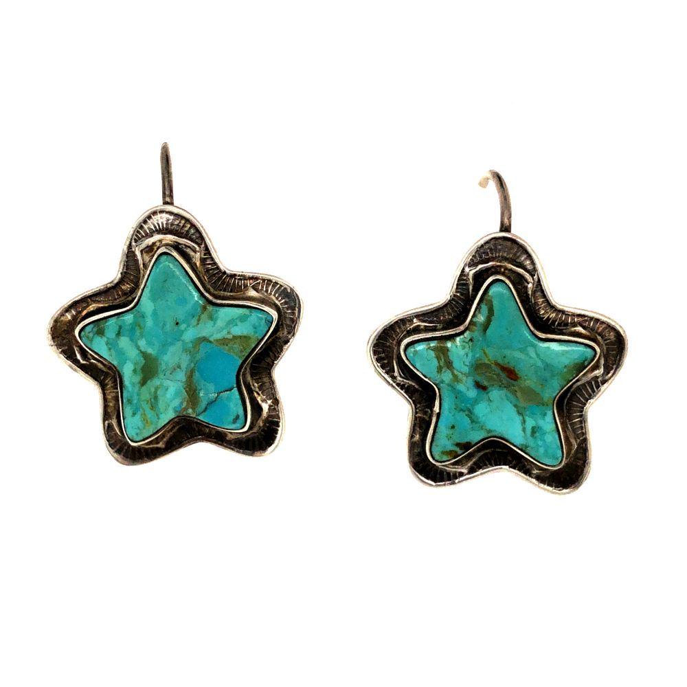 Handmade Vintage Royston Turquoise Star Earring's (1 of 3)