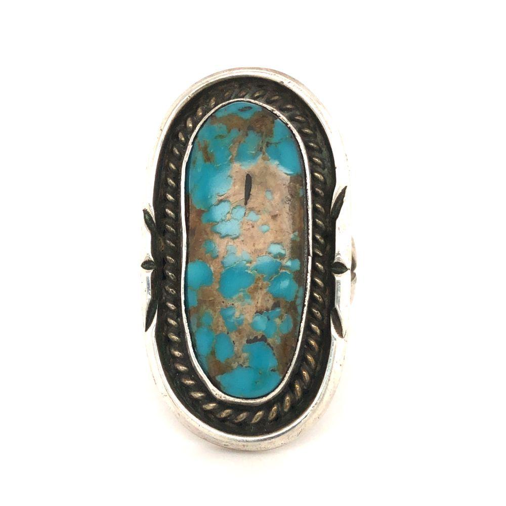 Navajo Rare Spider Turquoise Ring Handmade (1 of 4)