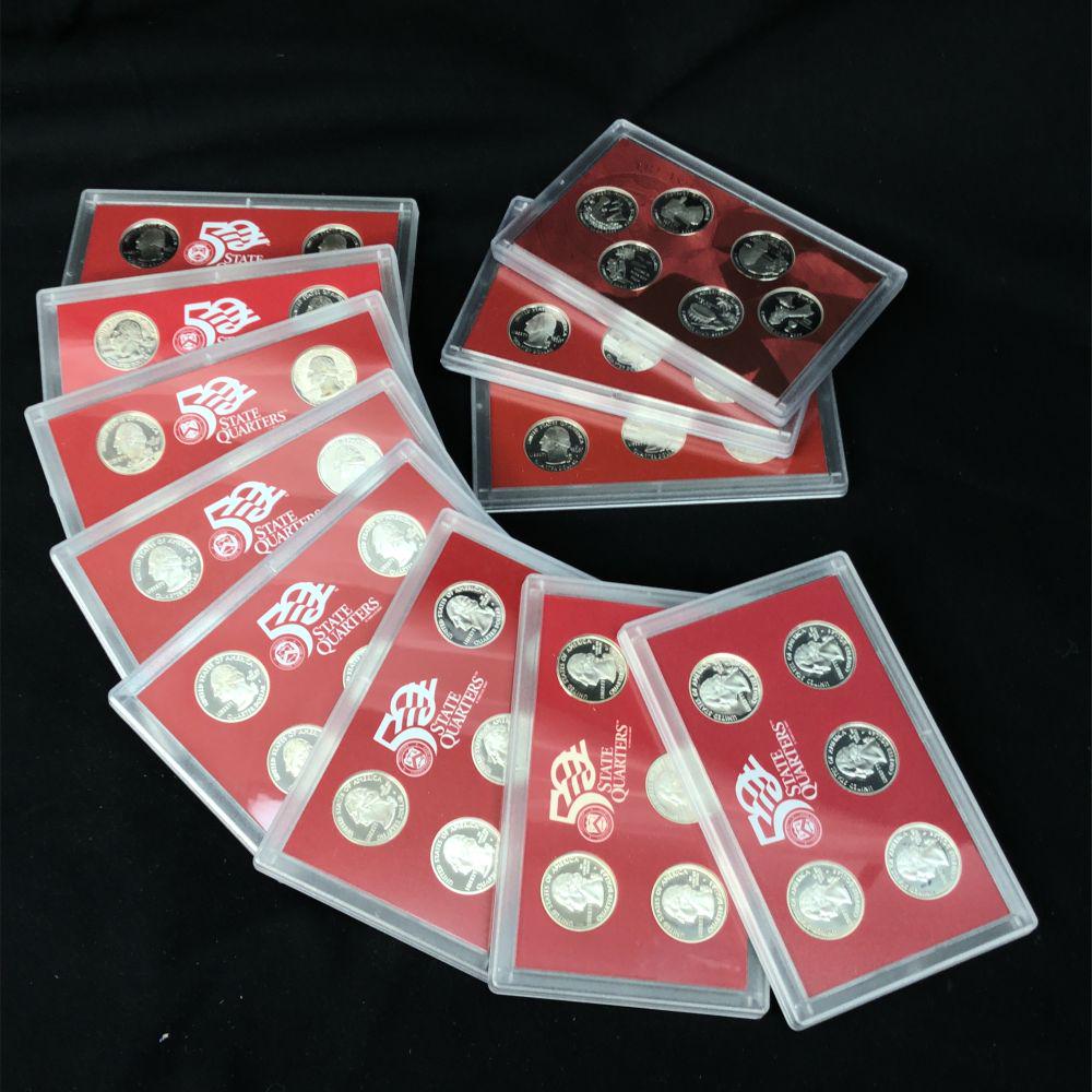 Complete 99-09 Proof 90% Silver Statehood Quarter Set 56 coins (1 of 4)