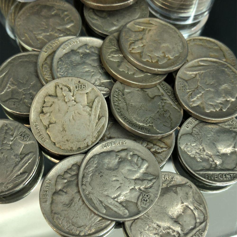 Two (2ct) Forty Count Rolls of Full Date Buffalo Nickels (1 of 3)