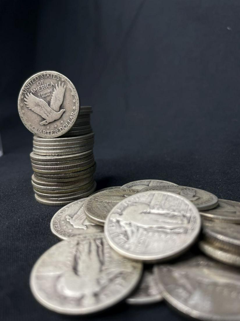Forty (40ct) Roll of Full date Standing Liberty Quarters (1 of 3)