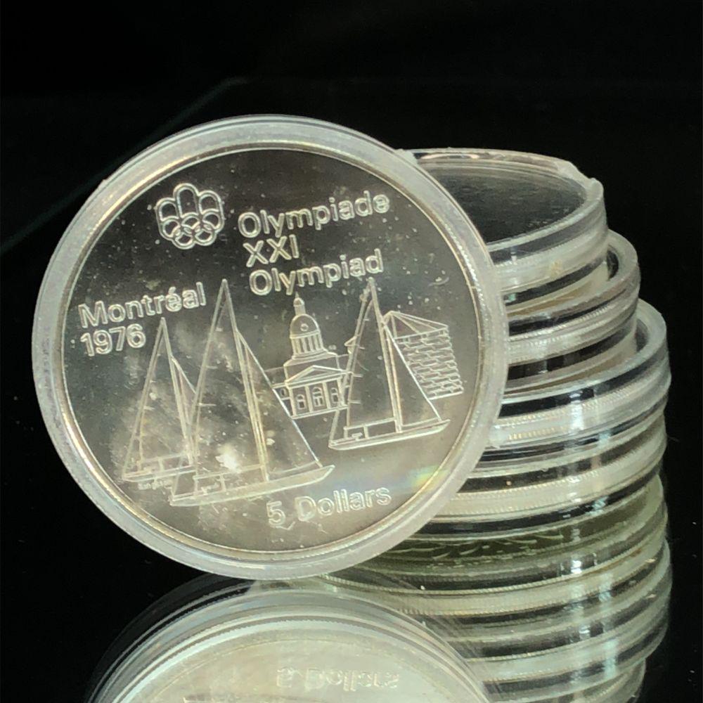 Five (5CT) 1976 Montreal Olympic Silver Five Dollar Commemoratives (1 of 2)