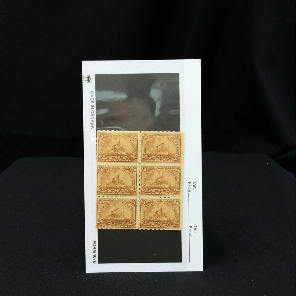 US# RB21p Revenue Block of 6 1/4C 1898 Battleship Stamps (1 of 2)