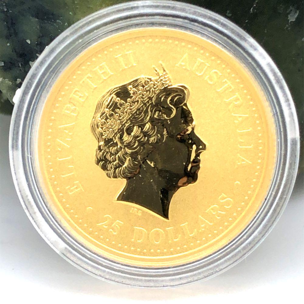 2007 Australia .9999 Gold 1/4 Ounce Lunar Pig Gem Unc (1 of 2)