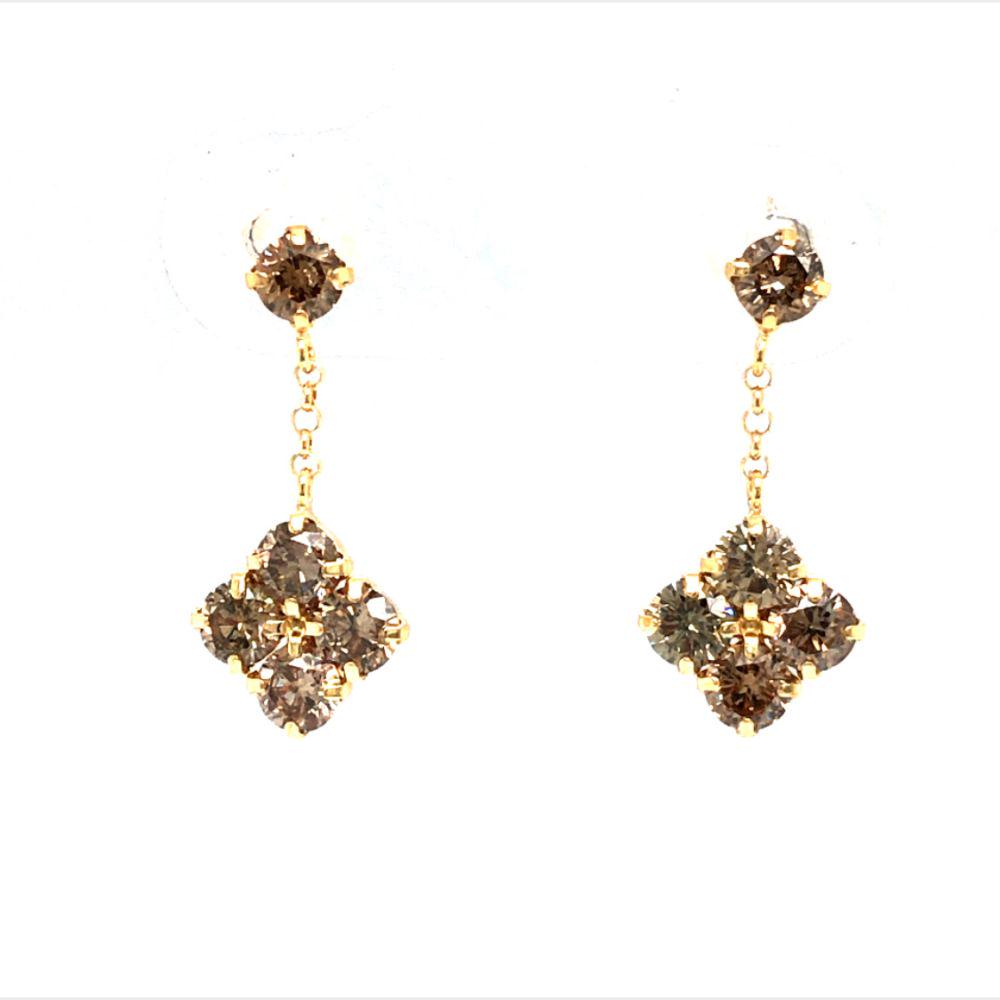 Dangling Cognac Diamond Earrings (1 of 6)