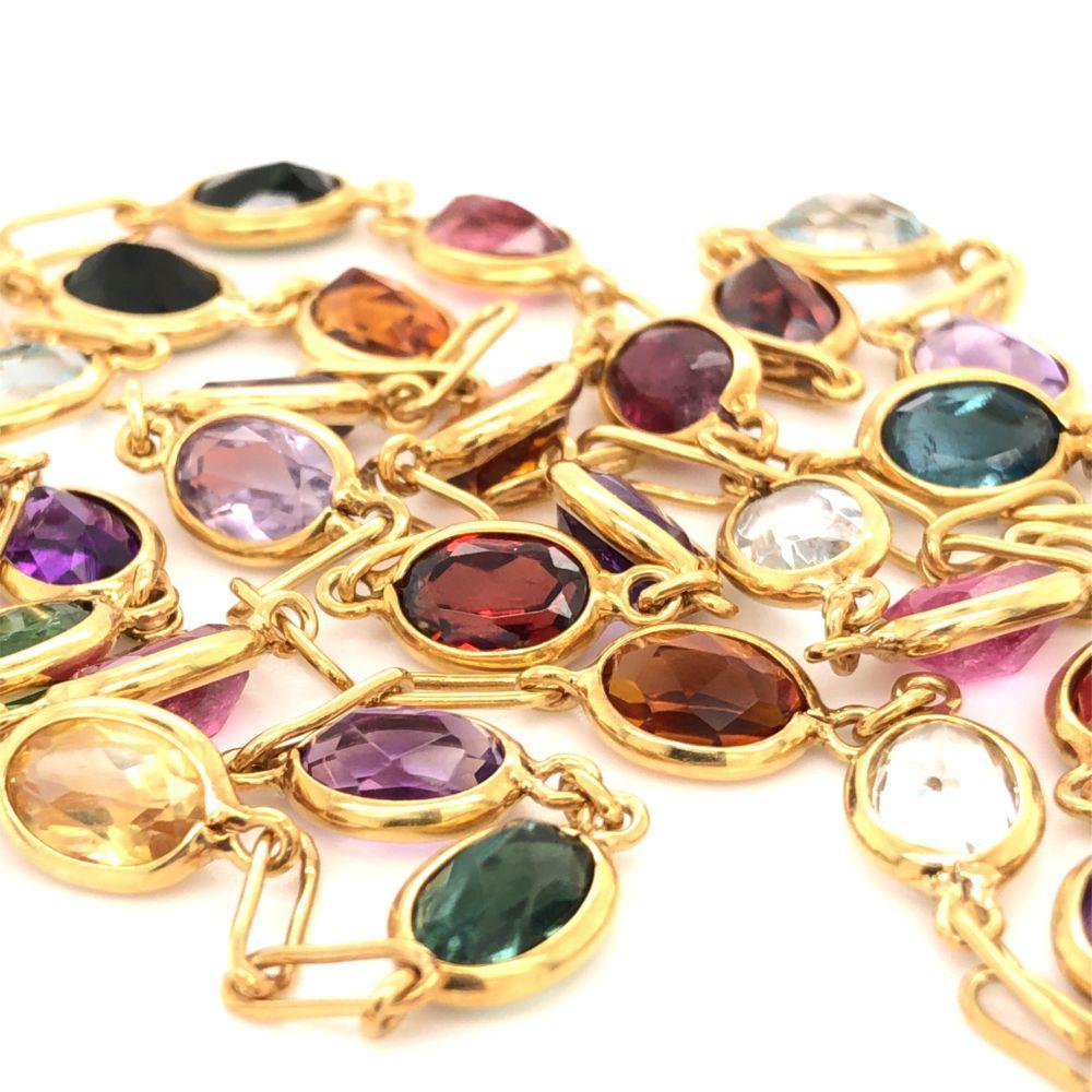 Rainbow Gemstone Chiclet Necklace (1 of 6)