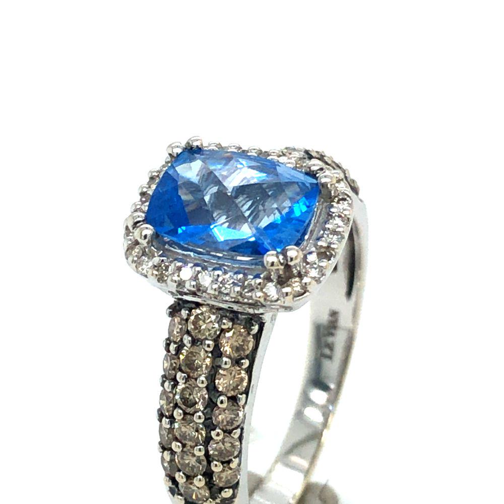 LeVian Ocean Blue Topaz & Diamond Ring (1 of 6)