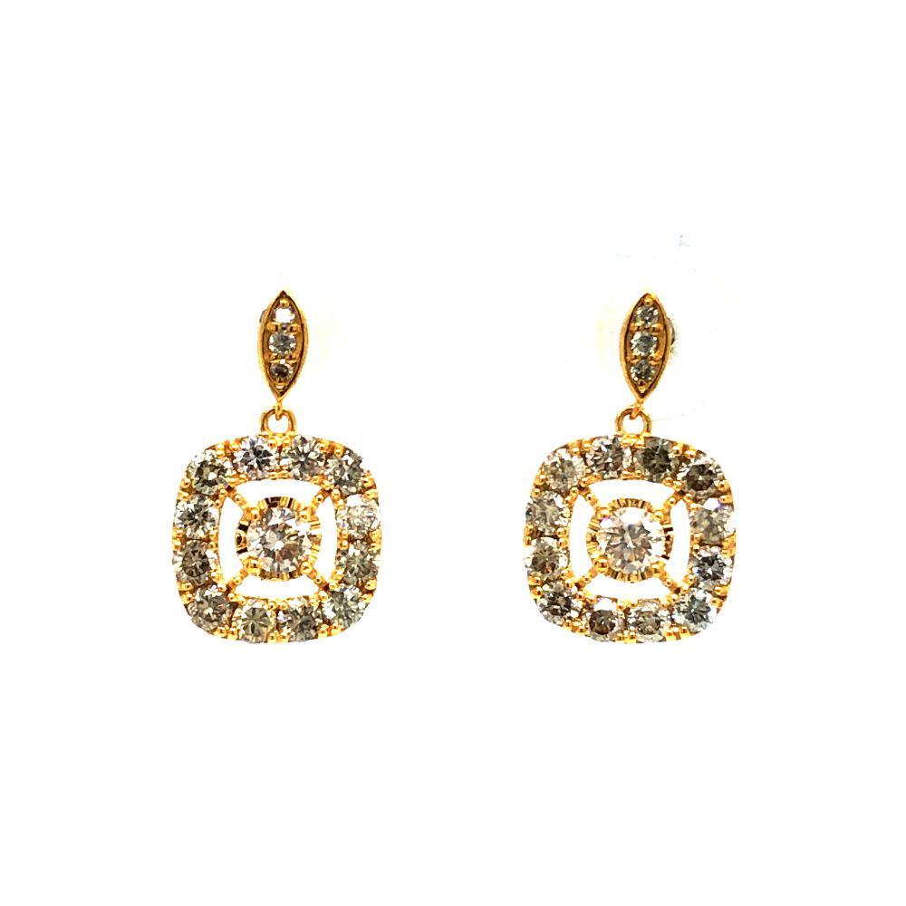 Dangling Champagne Diamond Earrings (1 of 4)