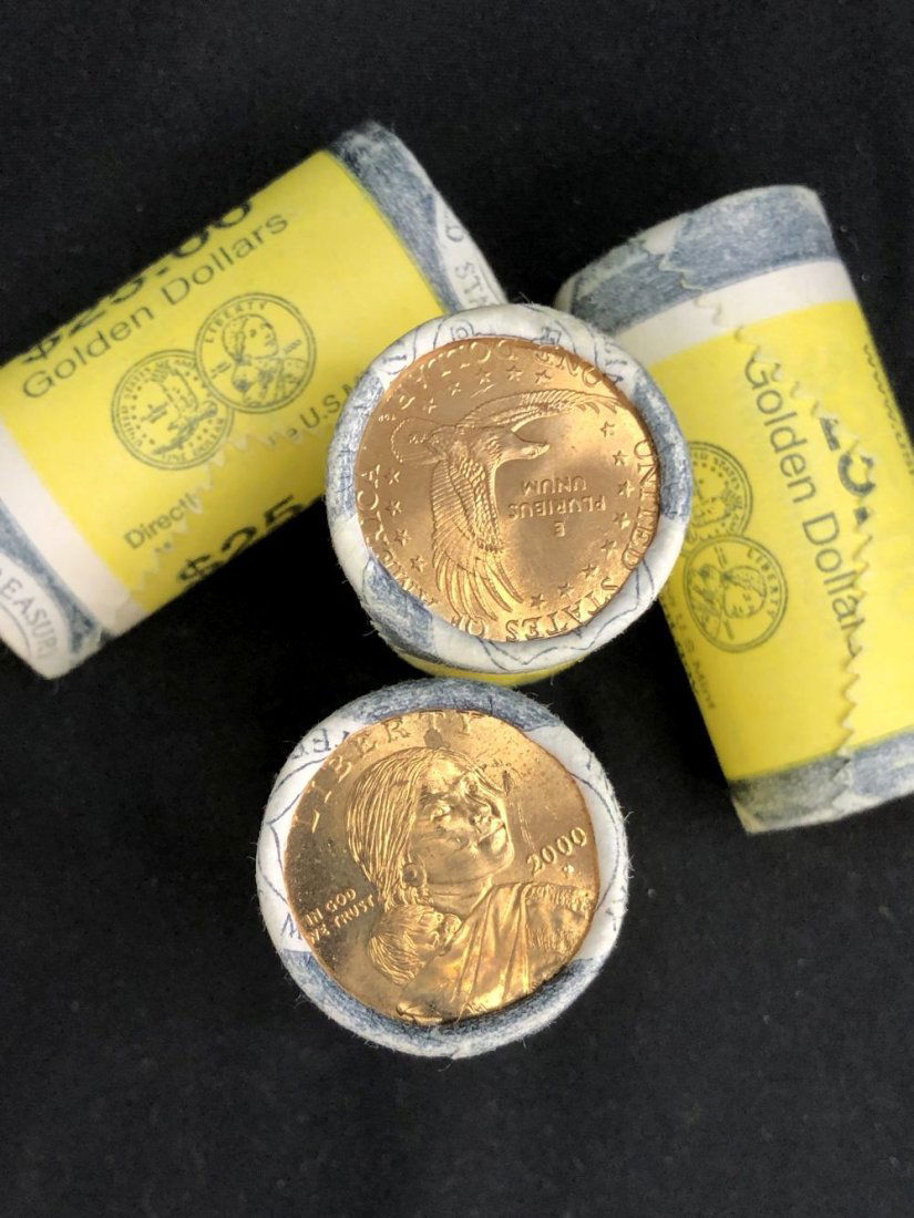 4 Rolls of 2000 Sacajawea Dollars Mint Issued Uncirculated (1 of 1)