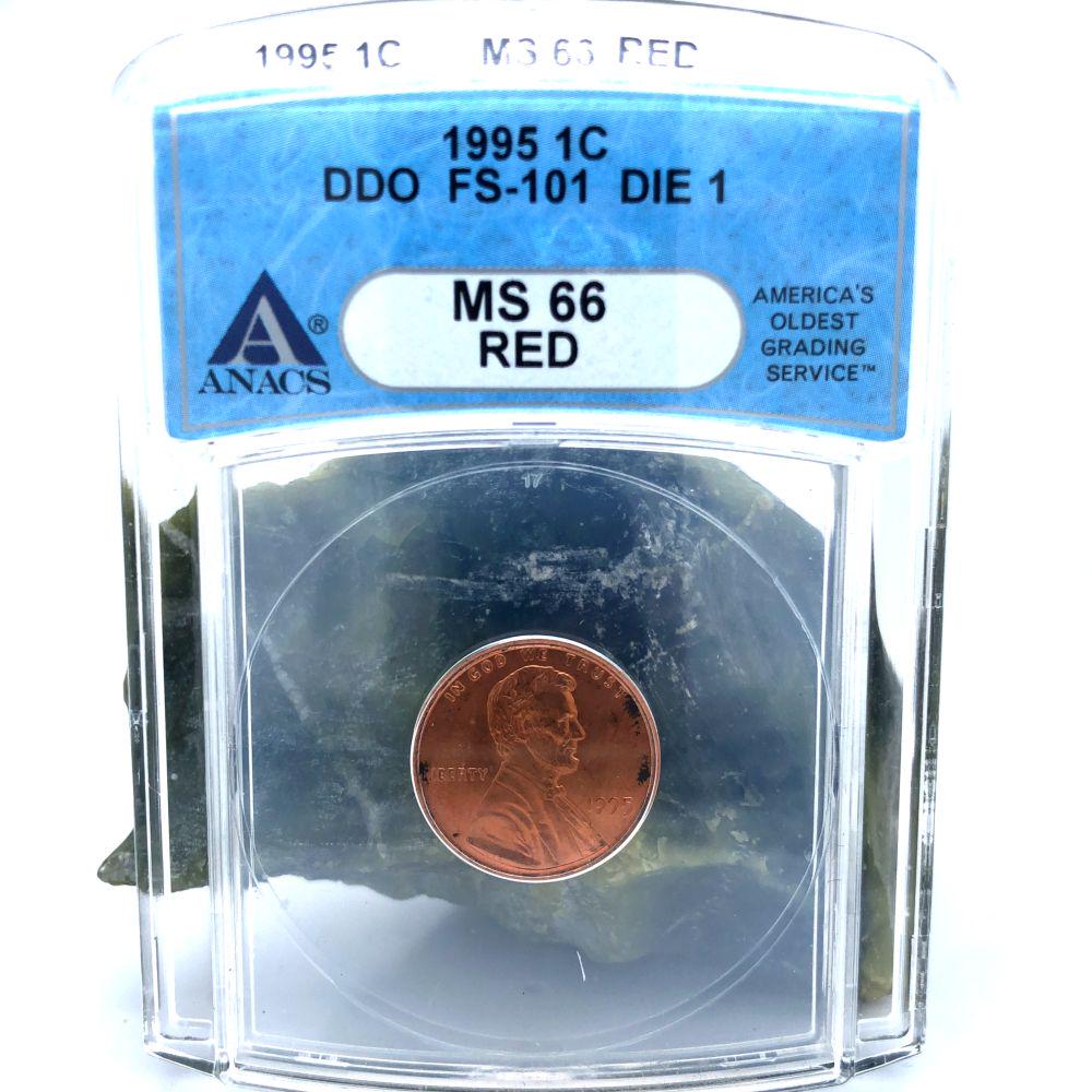 1995 Double Die Lincoln Cent ANACS MS66 Red (1 of 4)