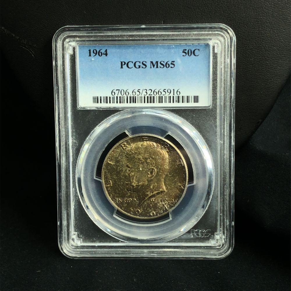 1964 Kennedy Half Dollar PCGS MS65 Toned (1 of 2)