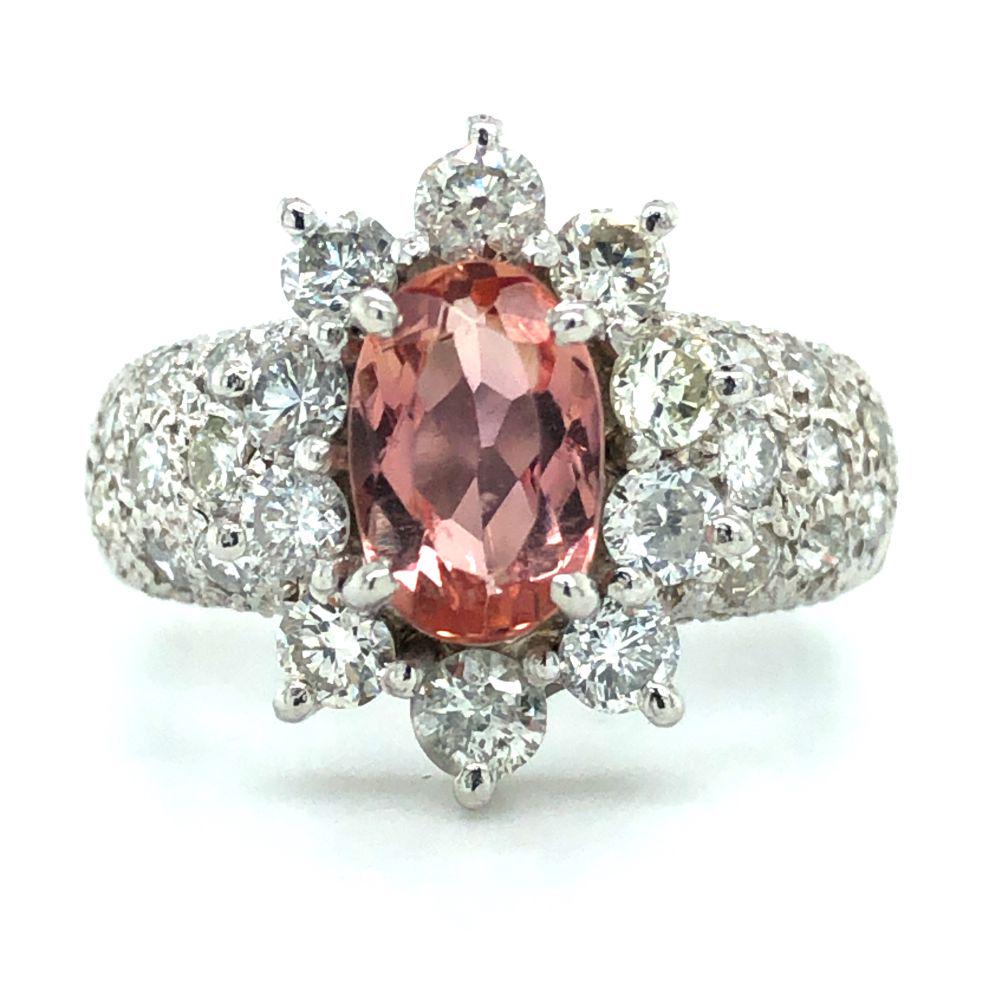 PLATINUM Imperial Topaz and Diamond Halo Ring GIA (1 of 10)