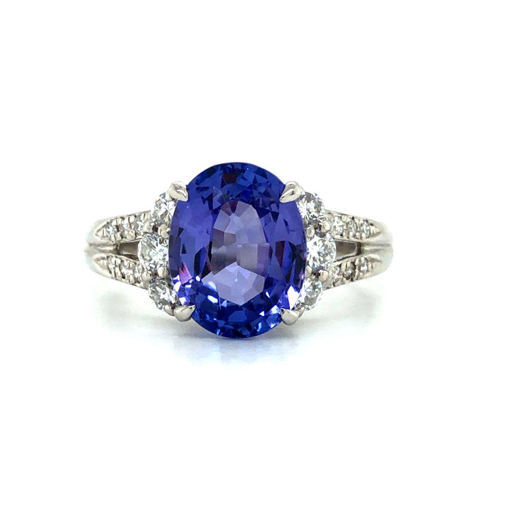 Platinum Tanzanite and Diamond Ring (1 of 8)