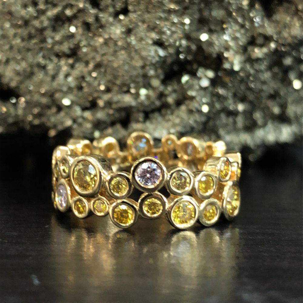 Fancy Yellow Diamond Eternity Band GIA CERTIFIED (1 of 6)