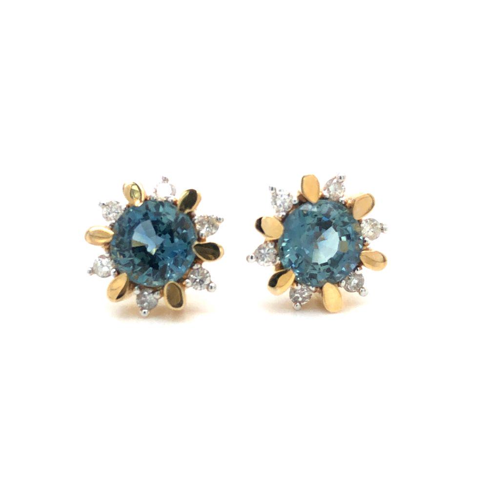 Ceylon Blue Sapphire and Diamond Earrings (1 of 5)