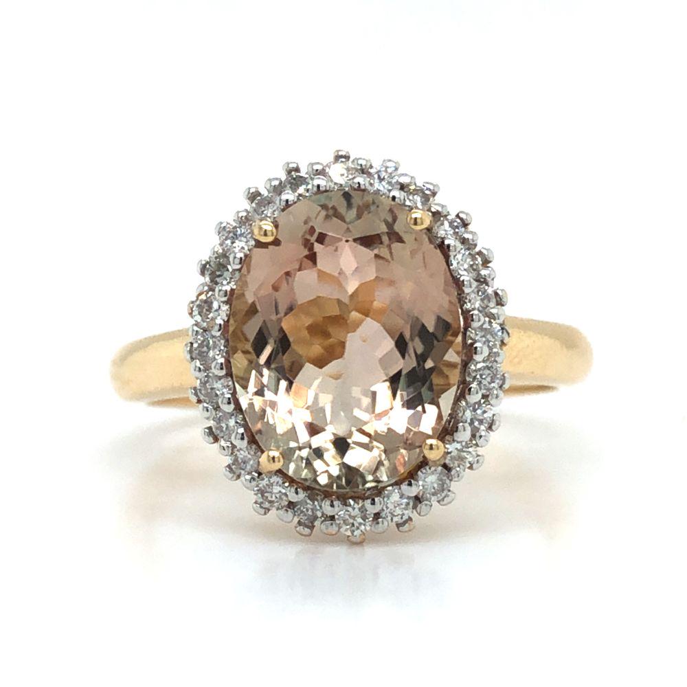 Rich Yellow Tourmaline and Diamond Ring (1 of 7)