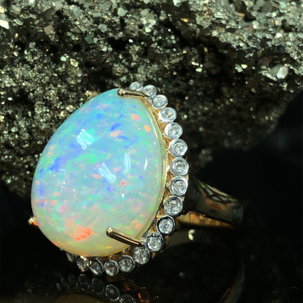 Opal and Diamond Halo Ring (matches lot 162) (1 of 8)