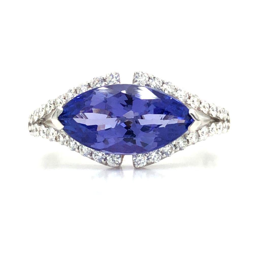 Tanzanite Ring with Diamond Halo (1 of 5)