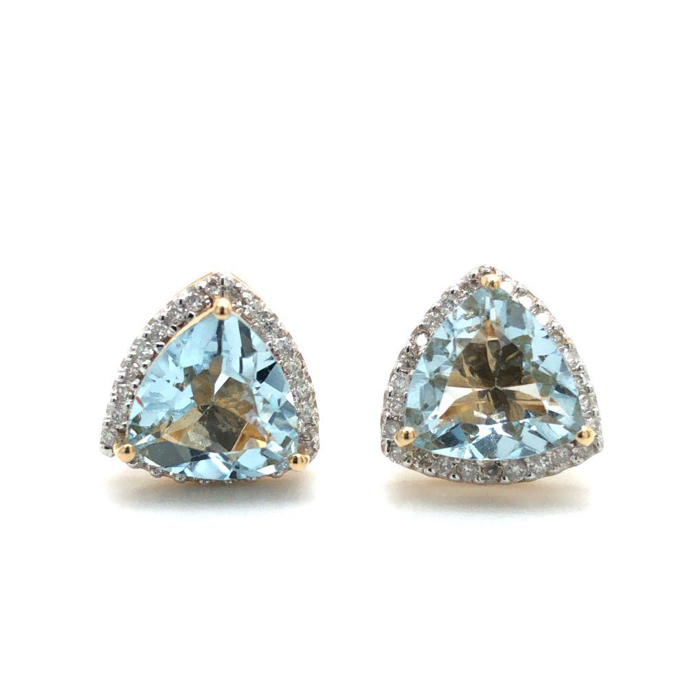 Aquamarine and Diamond Earrings Certified & Appraised (1 of 4)