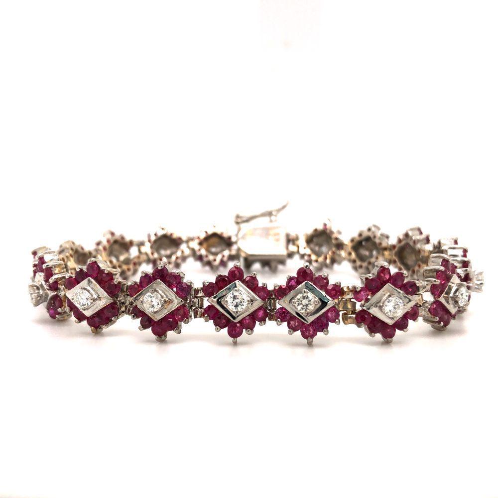 Mid-Century Modern Ruby and Diamond Bracelet (1 of 10)