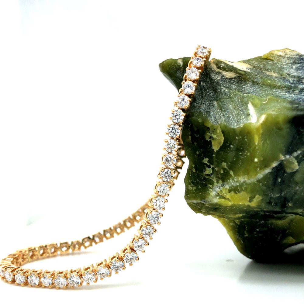 5.05 CTW Diamond Tennis Bracelet (Lab-Grown): Lab-Grown Diamond Tennis Bracelet. Lab-grown diamonds are more popular than ever! There are 5.05 carats for round, brilliant-cut, G-H color, VS1-VS2 clarity, sustainable diamonds that are prong-set in