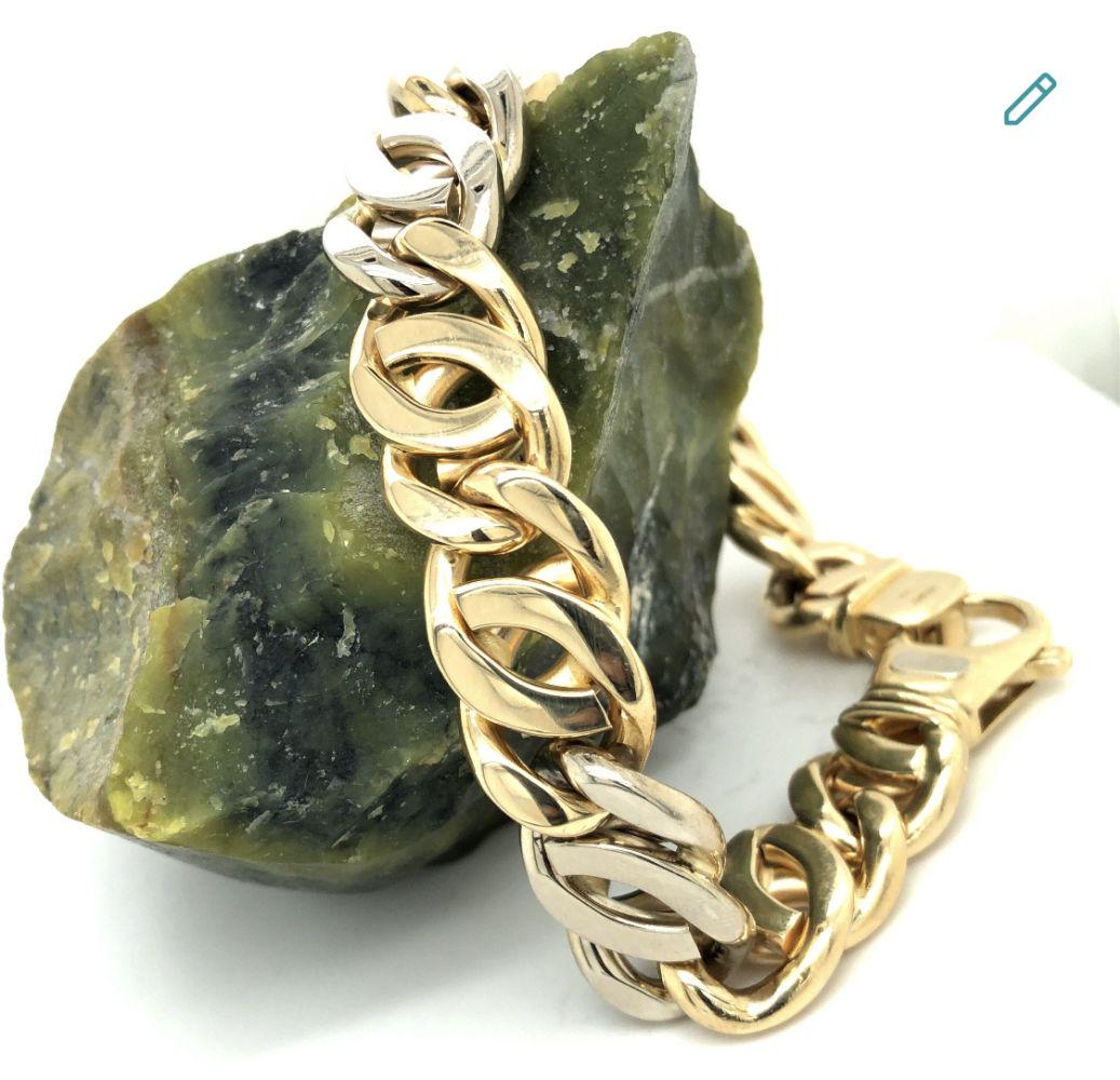 Extra-Heavy Link Bracelet Large Clasp Over 109 G (1 of 2)