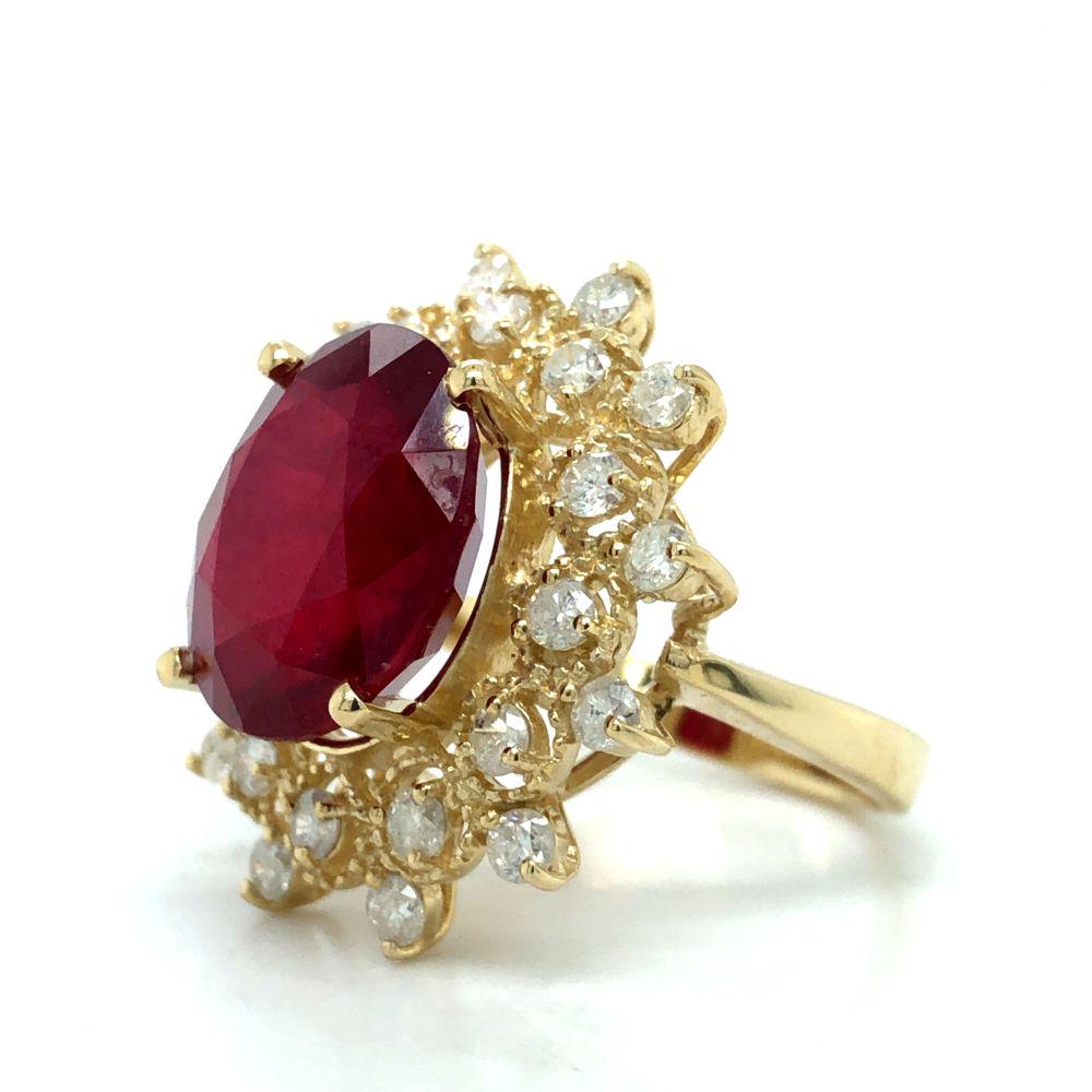 Breathtaking Ruby Ring With Scattered Diamond Halo (1 of 7)