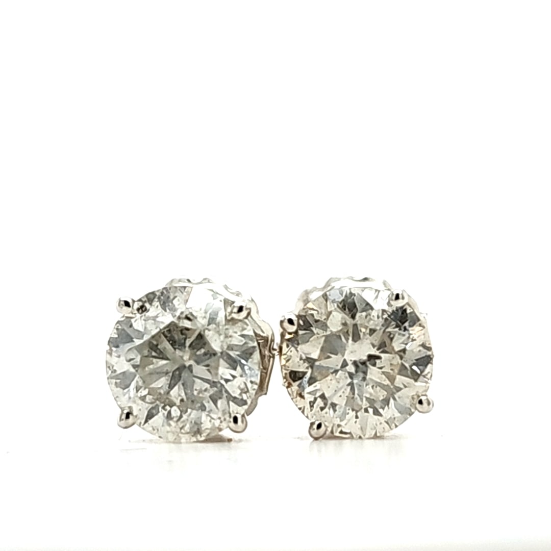 2.15 CTW Diamond Solitaire Stud Earrings (1 of 4)