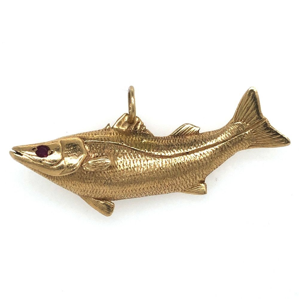 Snook Fish Pendant with Ruby Eye (1 of 5)