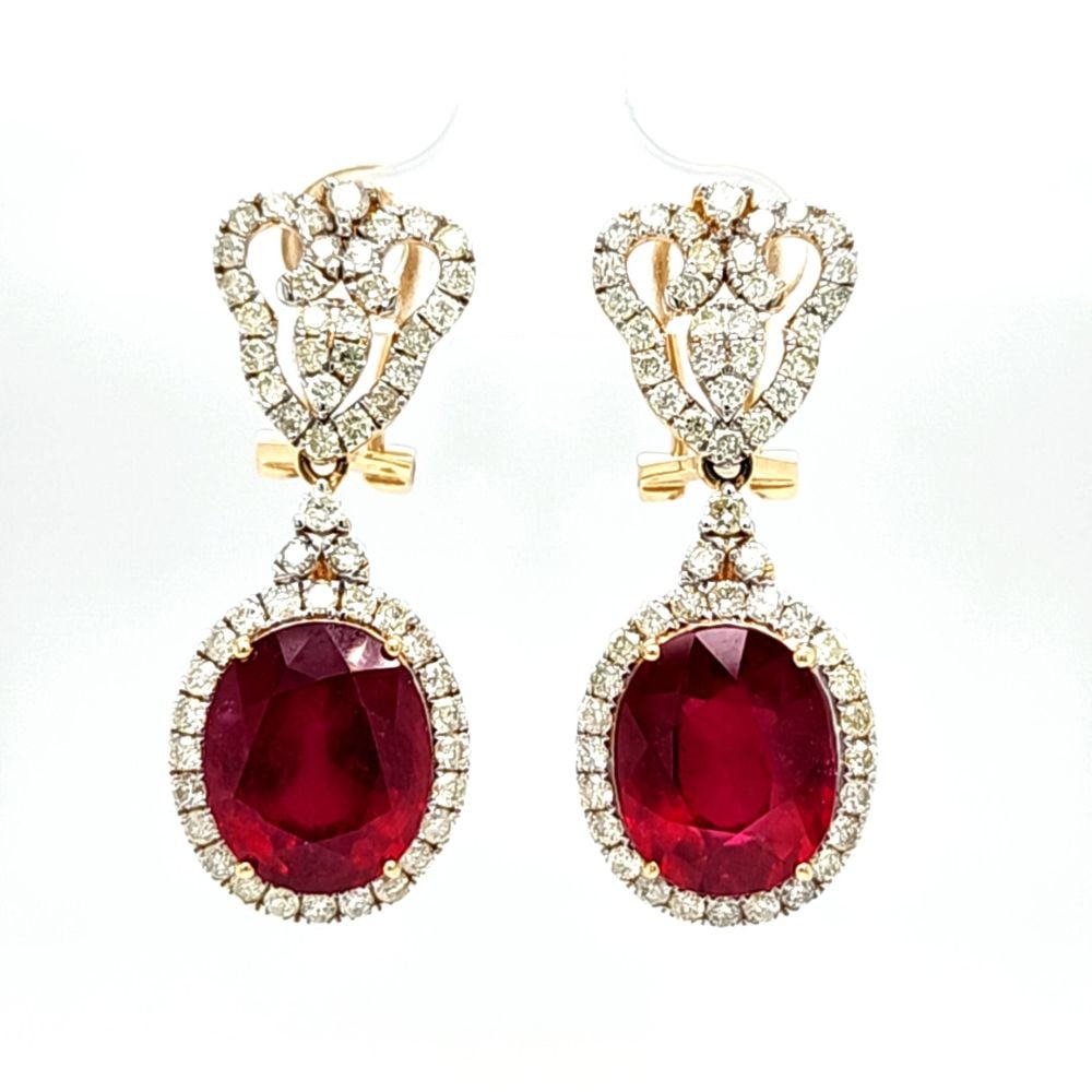 Ruby and Diamond Earrings Festive, Ornate (1 of 8)