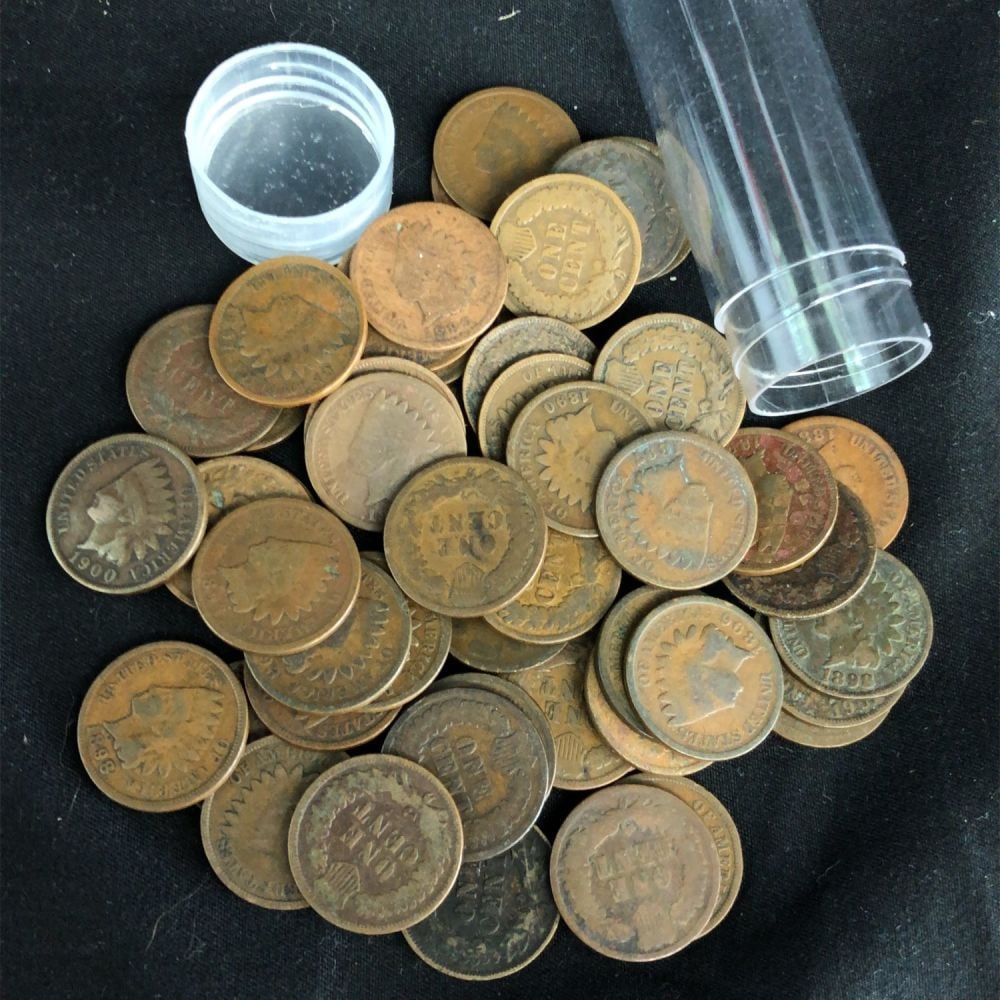 Roll of Fifty (50ct) pre-1900 Indian Cents (1 of 2)