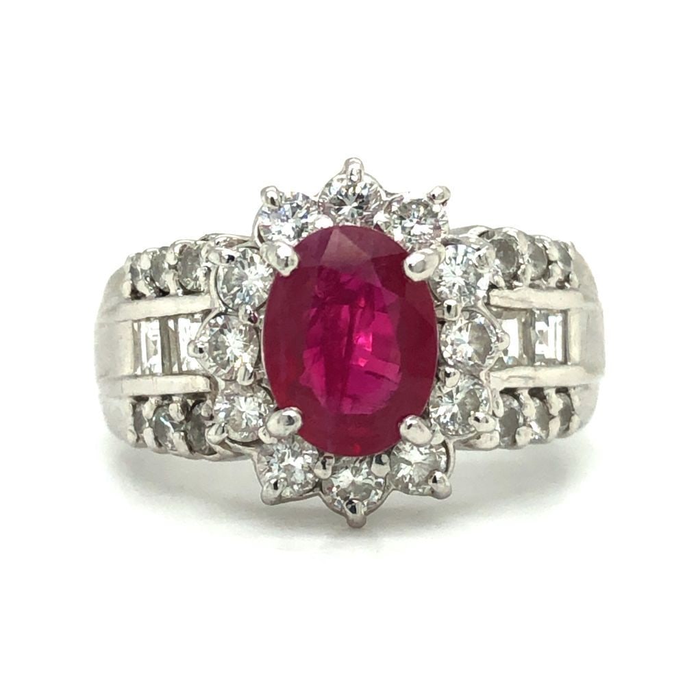 GIA Certified Burma Ruby in Platinum, Diamond Ring (1 of 9)