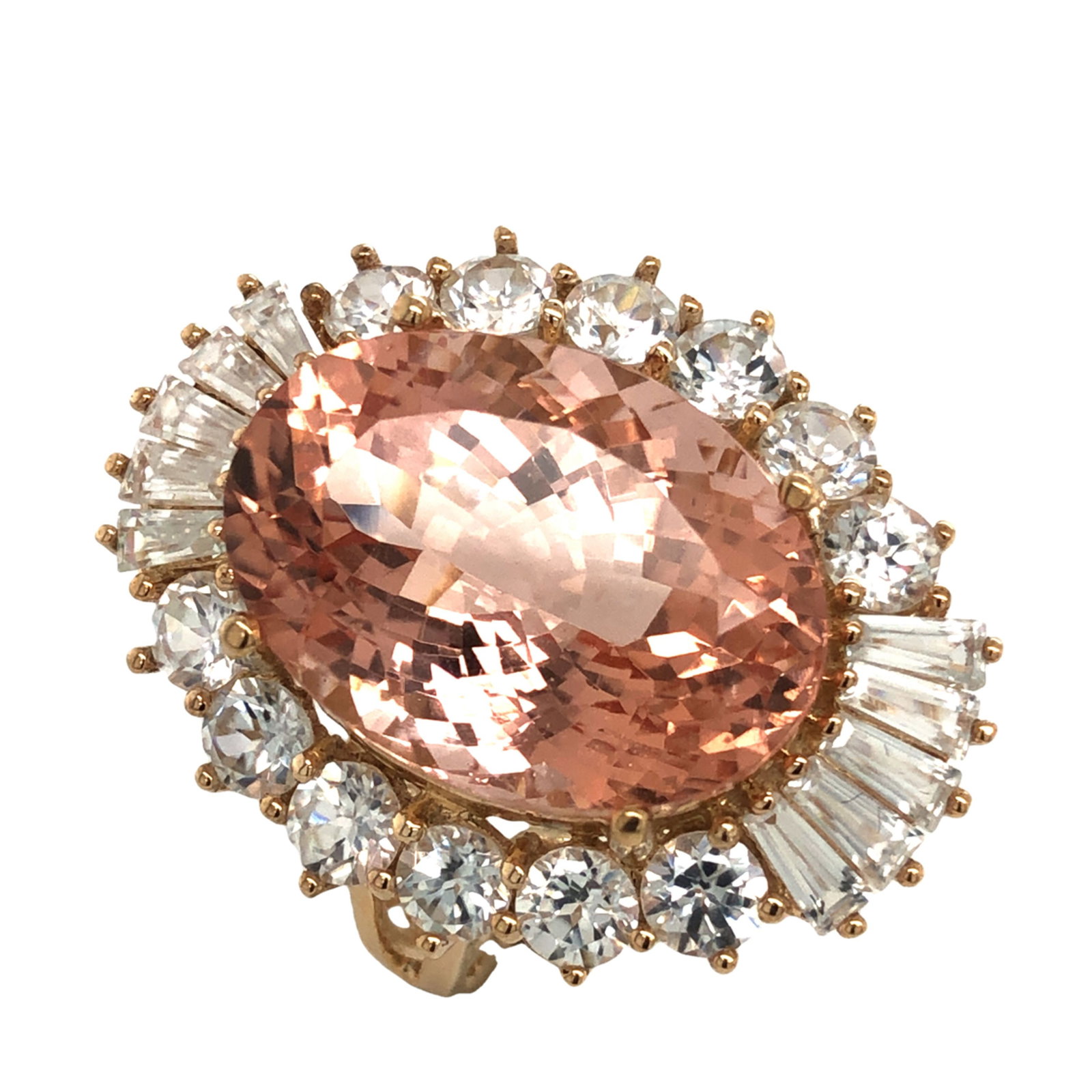 Morganite & White Zircon Dress Ring:  All proceeds from the sale of this item will support Jewelers for Children. Thank you for your generosity. TITLE DESCRIPTION: Morganite & White Zircon Dress Ring DESCRIPTION DETAIL: A gorgeo