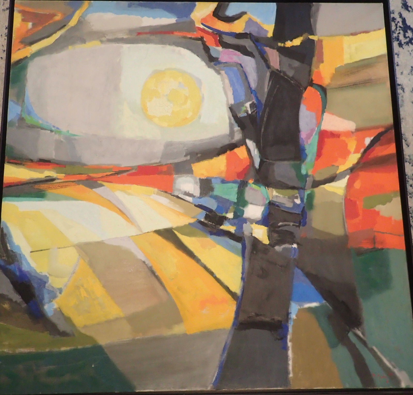 Marcel Mouly Oil on canvas Signed: BAT1125/2-KSSSS Description: Le Soleil au Champs de Ble ou l'Arbre Noir (The Sun on the Wheat Fields and the Black Tree) Artist Name: Marcel Mouly