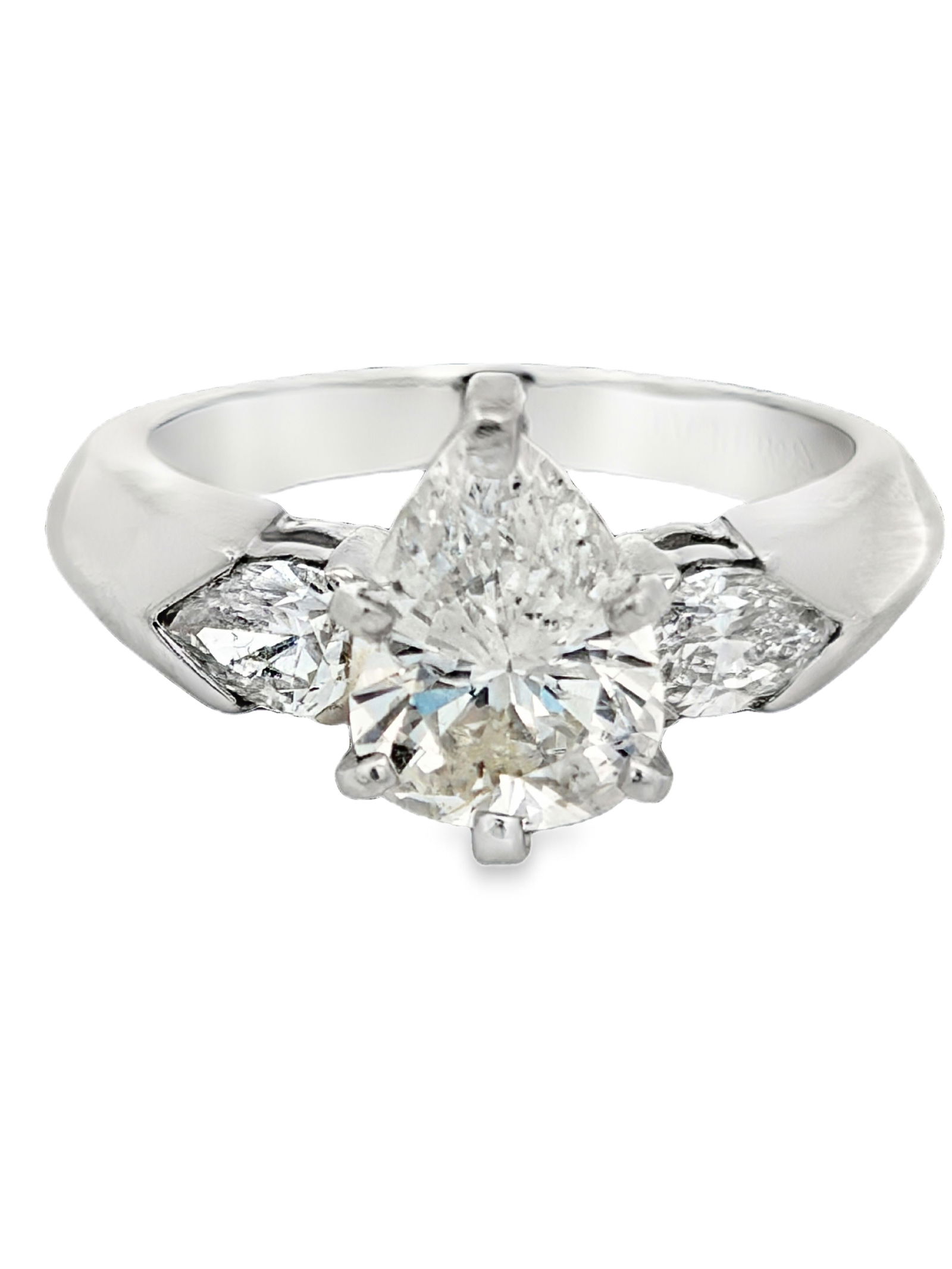 Platinum Pear Diamond Engagement Ring (1 of 6)