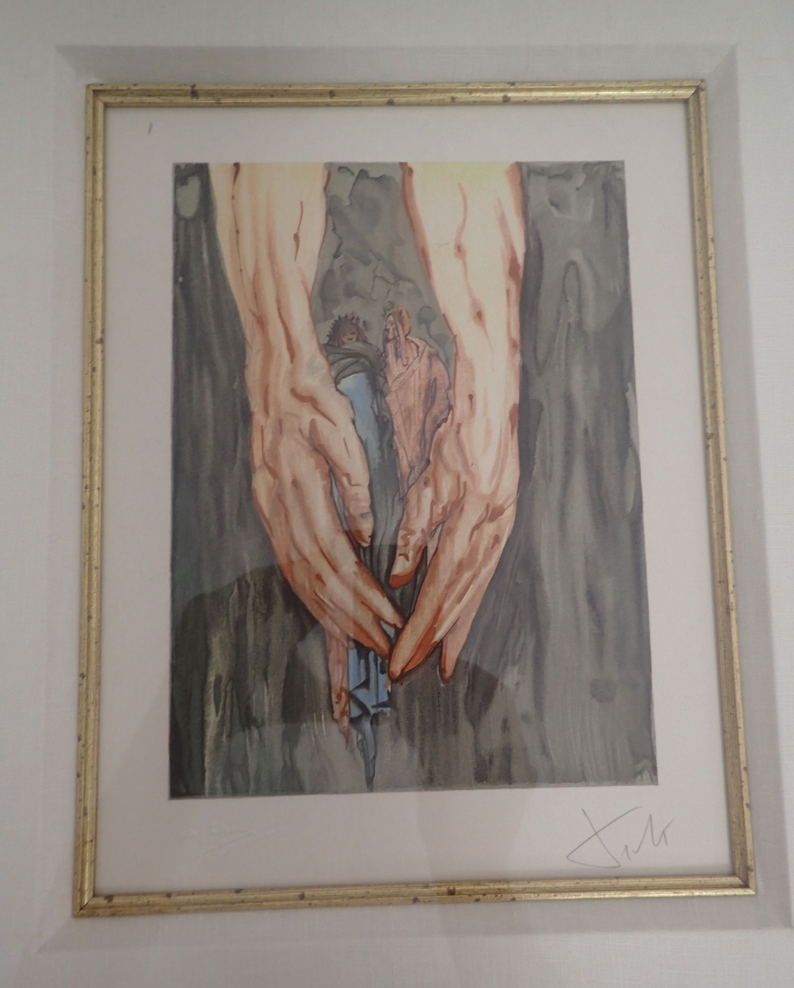 Salvador Dali Woodcut Hand Signed: BAT1125/14-ESSS Description: Divine Comedy - Inferno 16 : The Climb Up Geryon Artist Name: Salvador Dali Medium: Woodcut Year: 1964 Signature: Hand signed in pencil, lo
