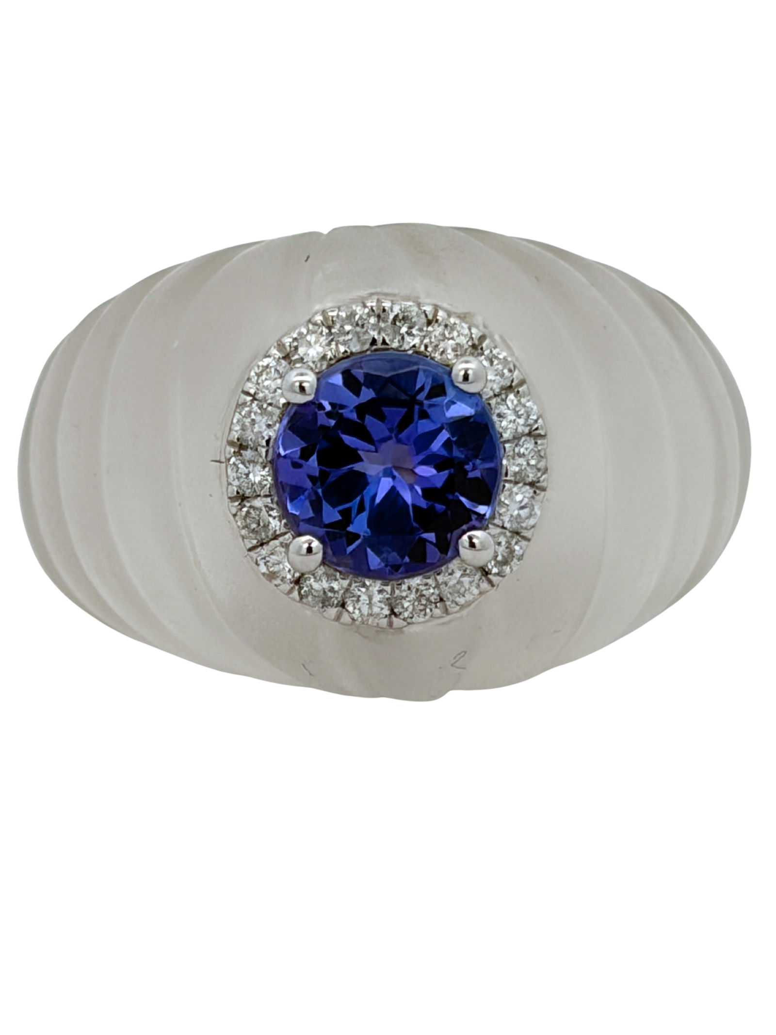 Tanzanite, Rock Crystal & Diamond Ring (1 of 5)