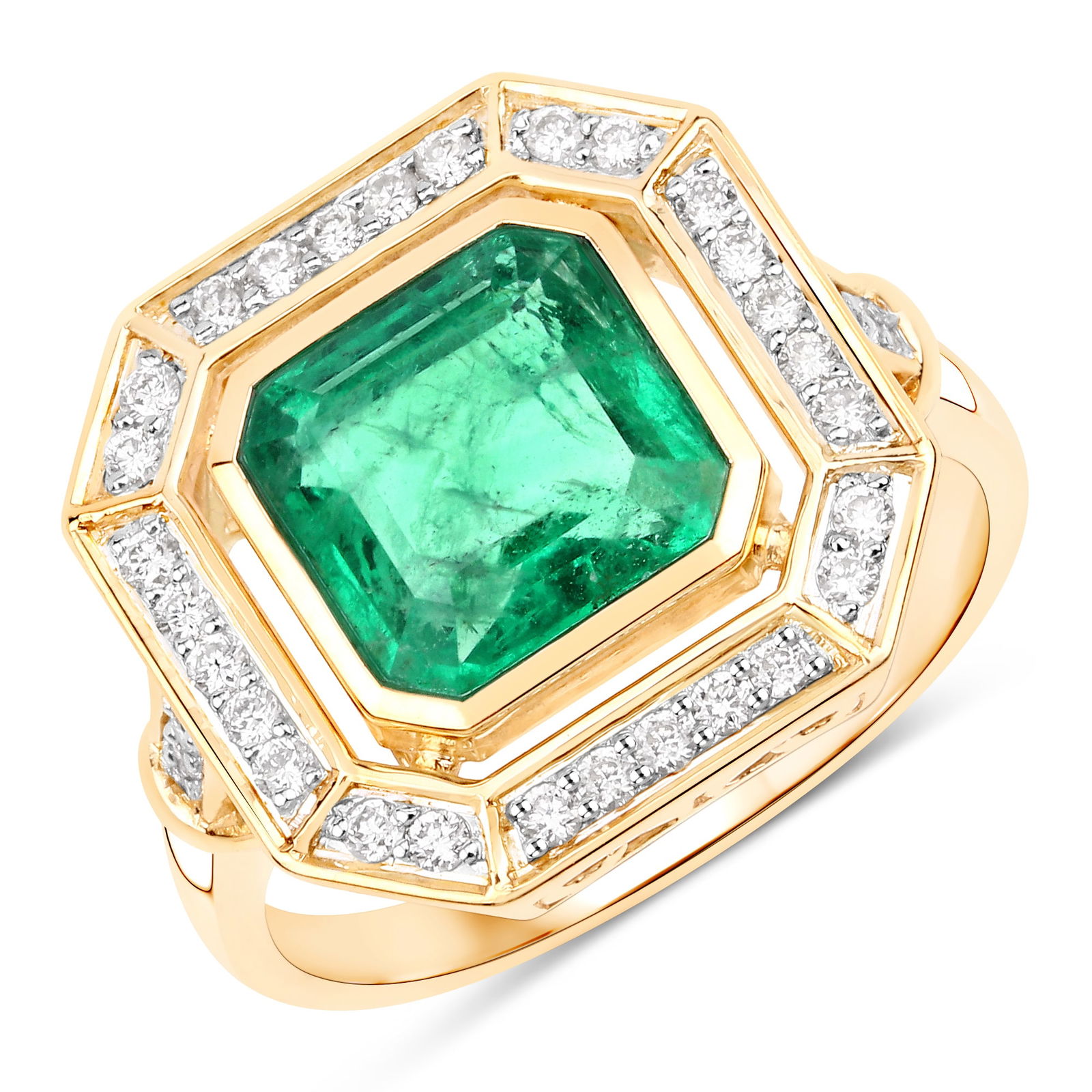IGI 2.56 CT Emerald and Diamond Ring (1 of 4)