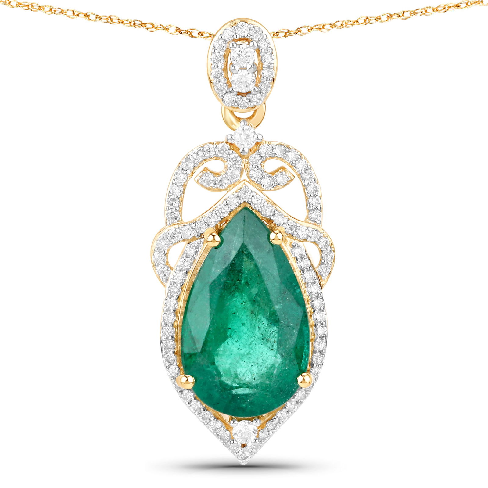 IGI 3.89 CT Emerald and Diamond Pendant (1 of 5)