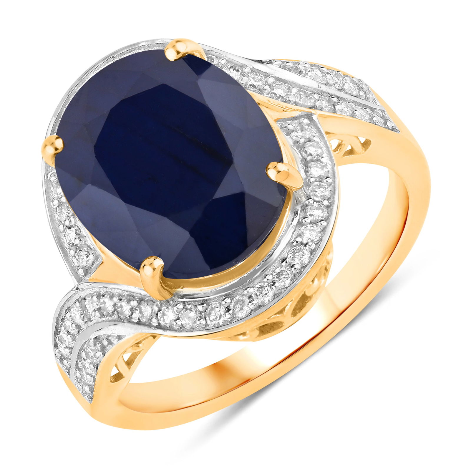 Blue Sapphire and Diamond Ring (1 of 7)