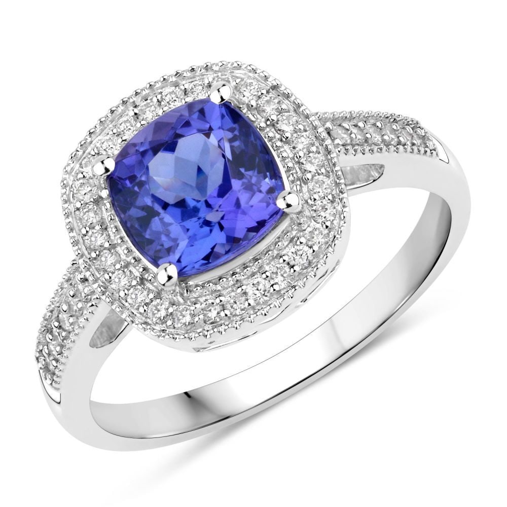 Tanzanite and Diamond Halo Ring (1 of 6)
