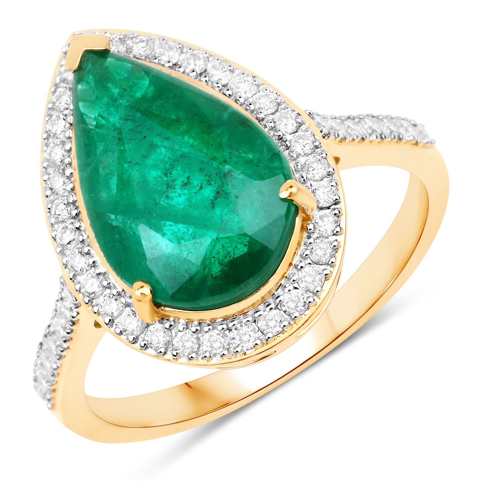 IGI 3.34CT Emerald and Diamond Ring (1 of 4)