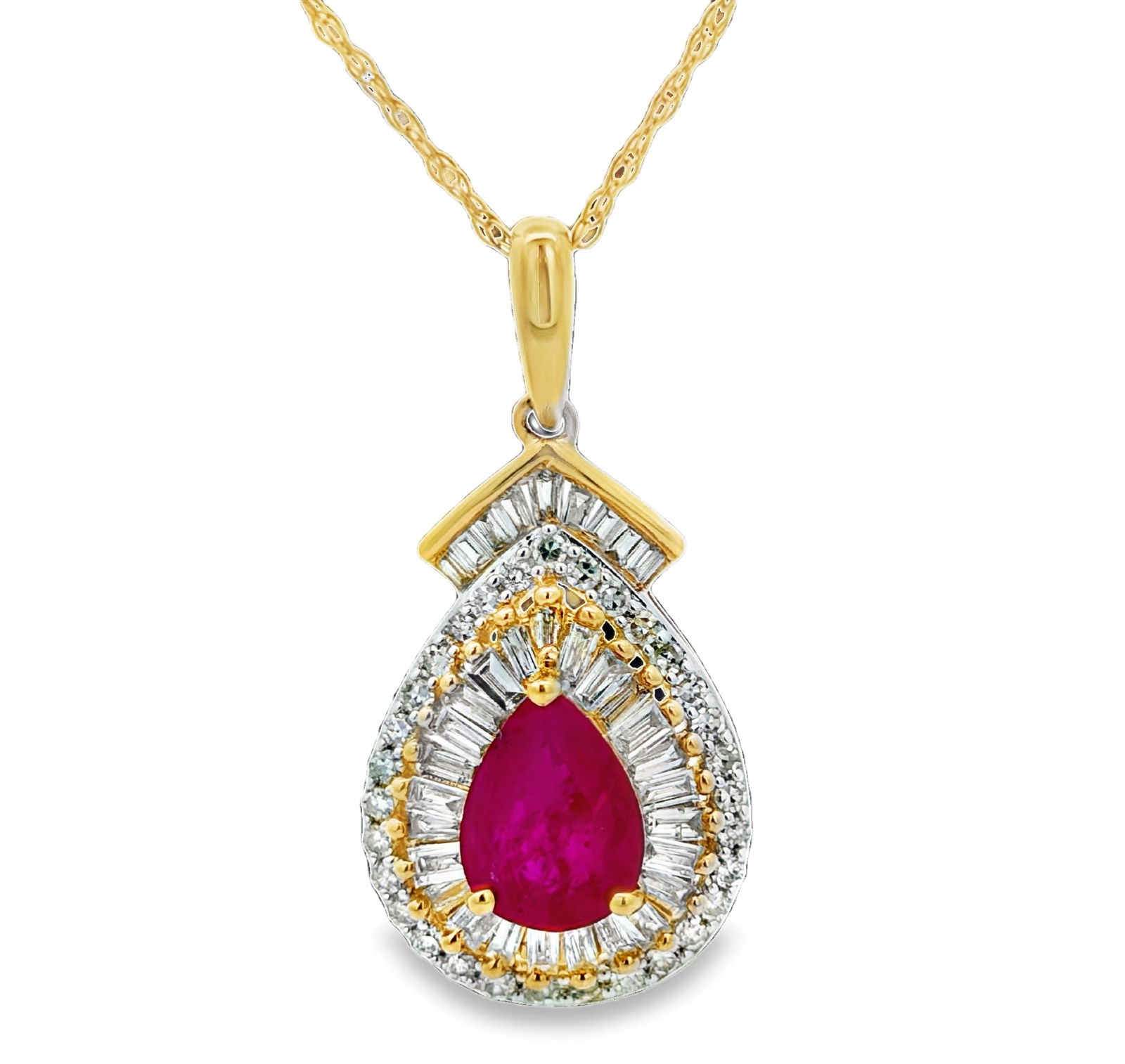 Ruby and Diamond Teardrop Pendant (1 of 4)