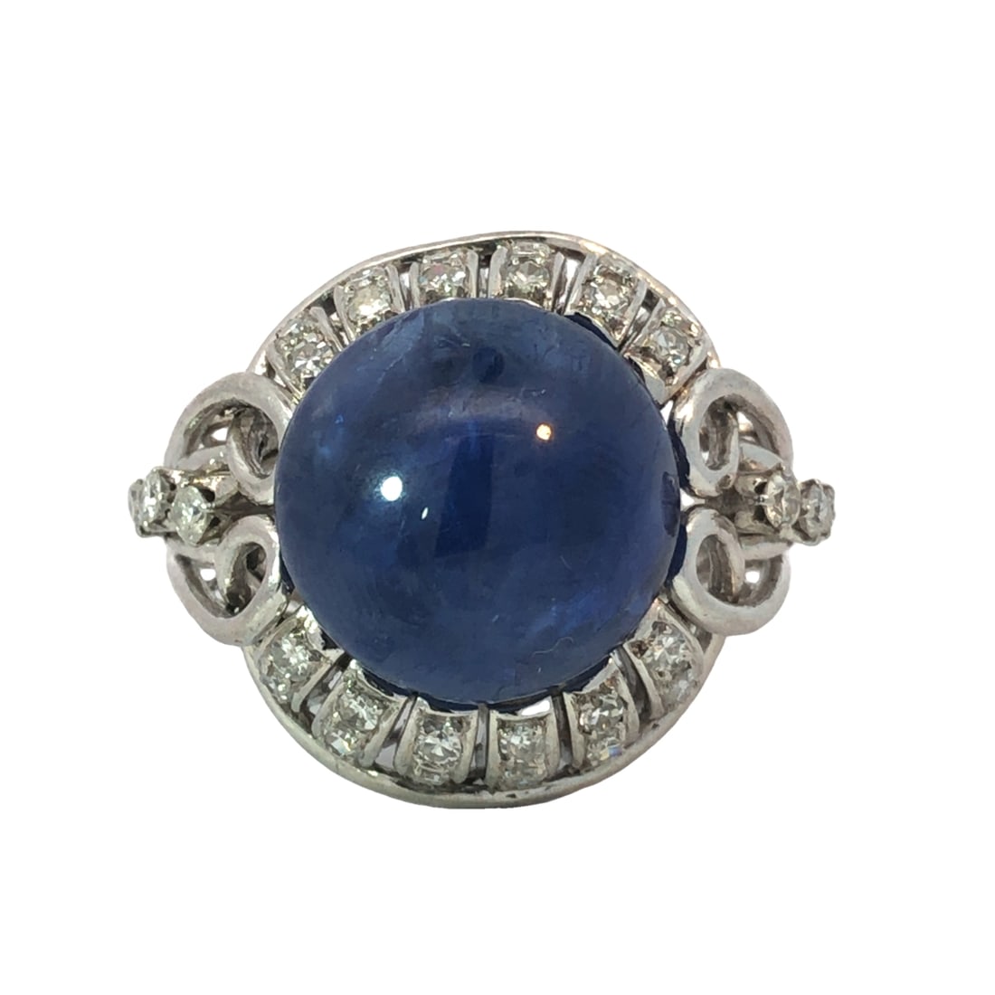 Blue Sapphire and Diamond Ring (1 of 4)