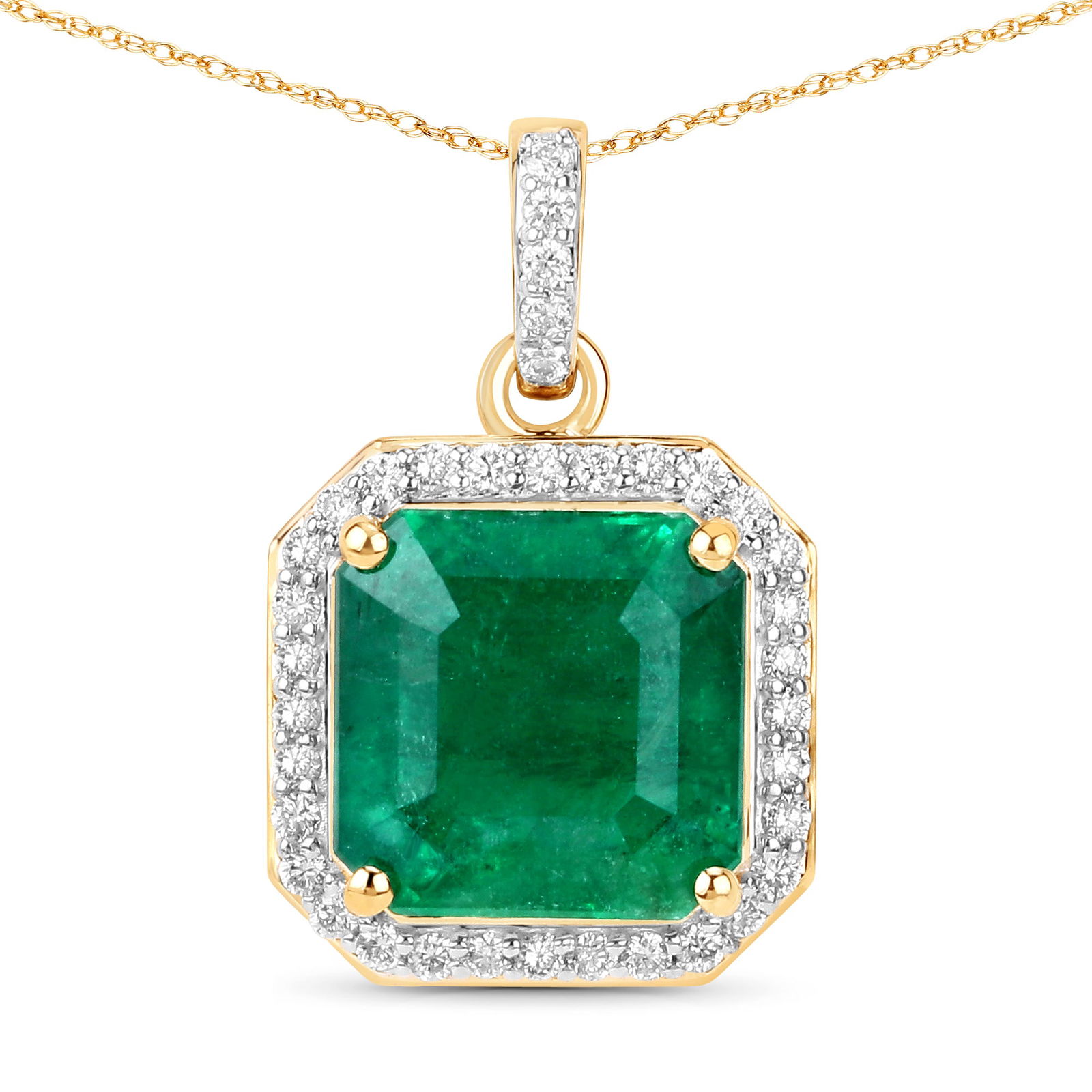IGI 3.99 CT Zambian Emerald and Diamond Pendant (1 of 5)