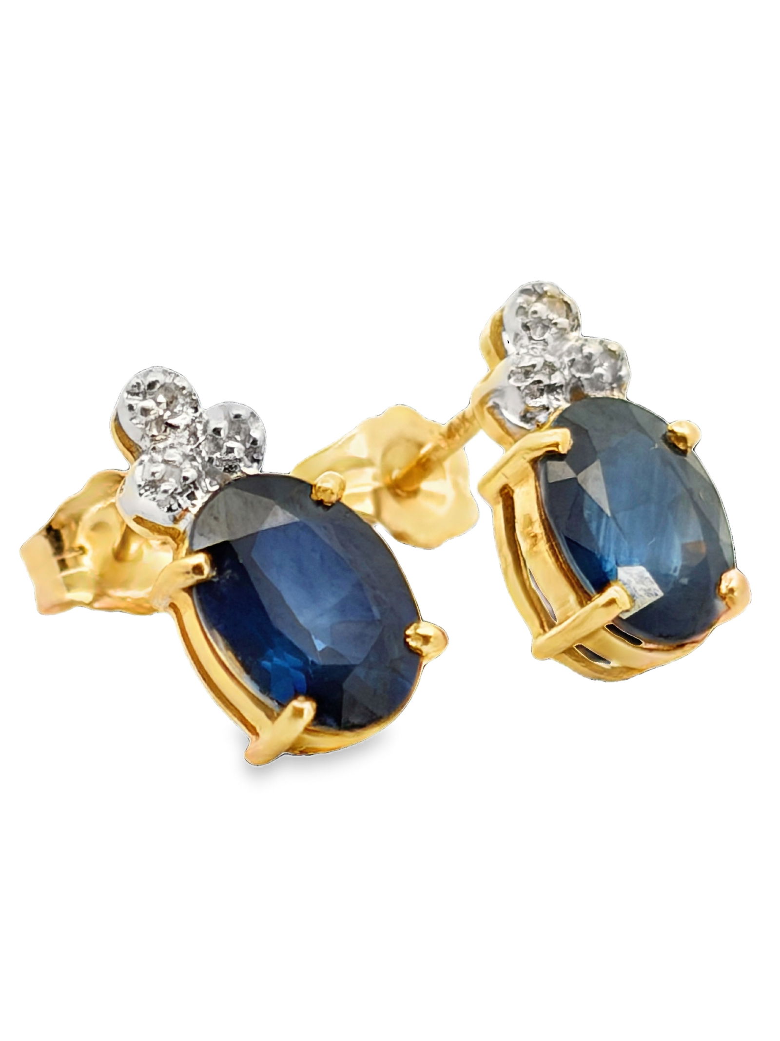 Blue Sapphire and Diamond Earrings (1 of 4)